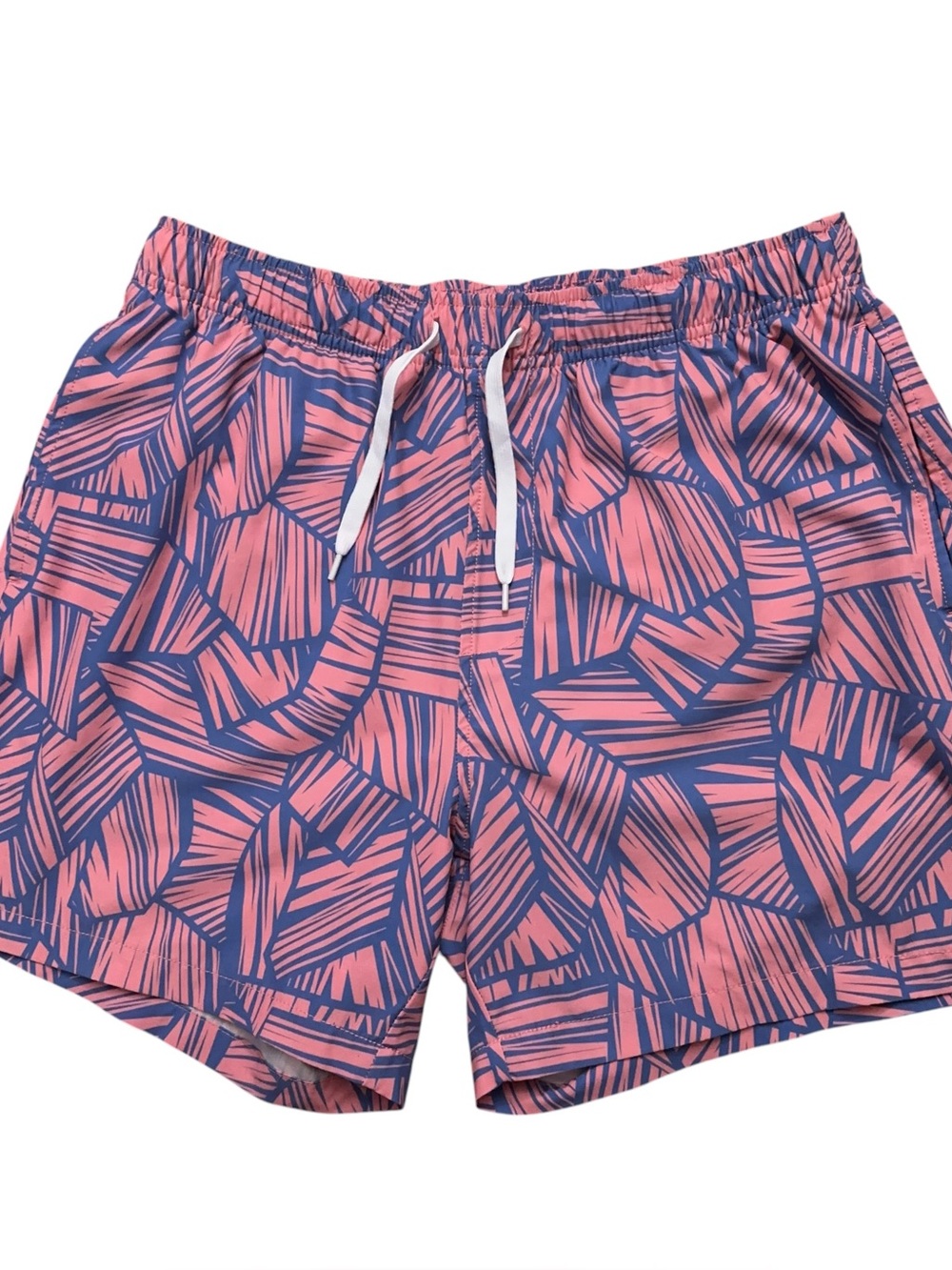 Bearbottom Swim Trunks Shorts Mens L Brief Lined 5.5" Abstract Print Pink